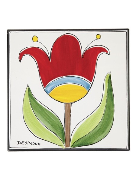 Ceramic Wall Tile Folk tulip de simone pottery PI297FK-06F