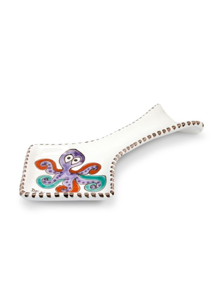 De Simone handmade ceramic Spoon Rest Folk octopus PMS5FK-4