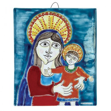Madonna col Bambino bassorilievo ceramiche de simone MD477-2