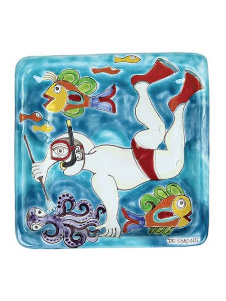 Piatto Quadrato 24x24 DS 40 Pescatore Subacqueo