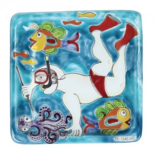 Piatto Quadrato 24x24 DS 40 Pescatore Subacqueo