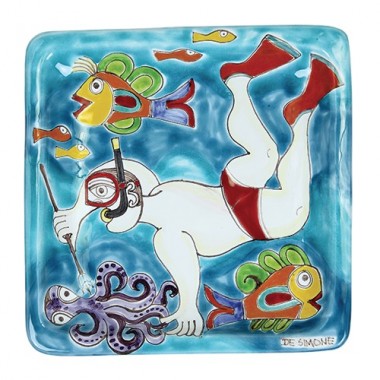 Piatto Quadrato 24x24 DS 40 Pescatore Subacqueo