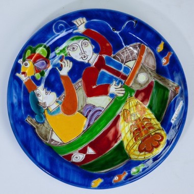 Circular Plate DS 25 cm PT25DS-17 Fishermen