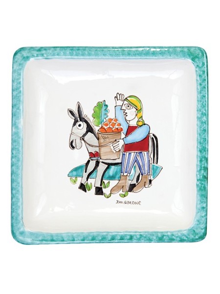 Piatto Quadrato Folk Carrettiere Arance PQFK-15
