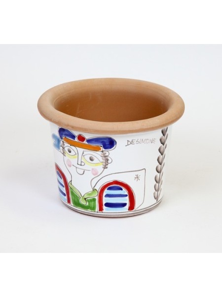 Round Cachepot Sailor de simone pottery Folk VSPT819FK-2