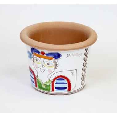 Round Cachepot Sailor de simone pottery Folk VSPT819FK-2