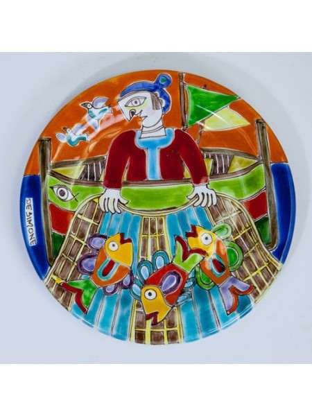 Circular Plate DS 18 cm PT18DS-31 Fisherman with Net
