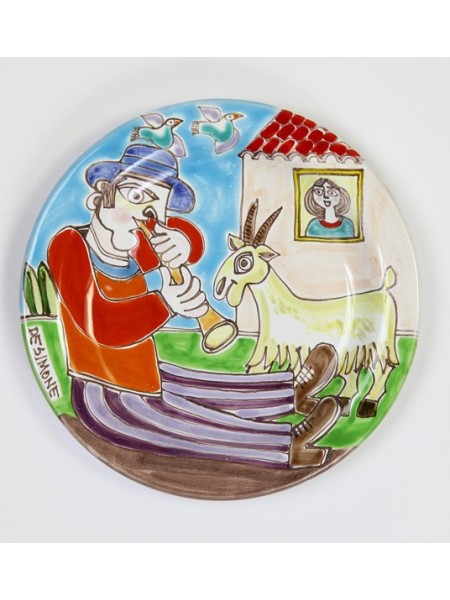 Circular Plate DS 18 cm PT18DS-08 Shepherd with flute