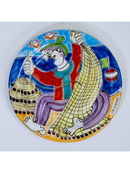Circular Plate DS Fisherman De Simone Pottery 18 cm PT18DS-33