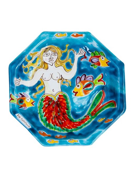 Piatto Ottagonale DS POT25DS-02 sirena ceramiche de simone