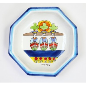 Piatto Ottagonale Folk POTFK-3 ceramiche de simone marinai