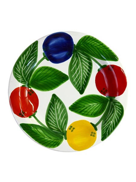 Handmade sicilian ceramic round plate Elba de simone pottery PTSEL