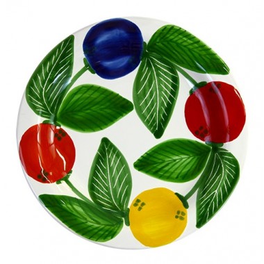 Handmade sicilian ceramic round plate Elba de simone pottery PTSEL