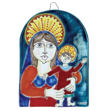 Madonna col Bambino bassorilievo ceramiche de simone MD477OV