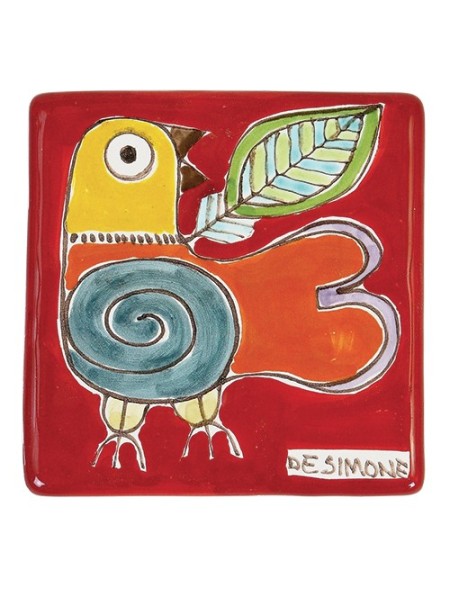 Decorative Tile Bird De Simone pottery TZT685FCFK-22