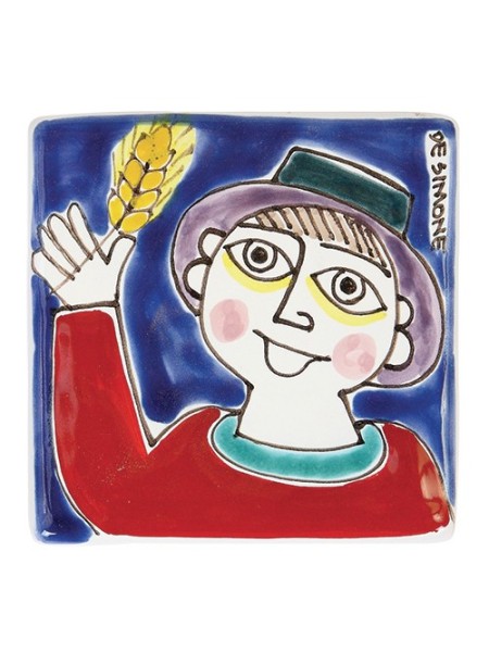Decorative tile Folk Man with Wheat