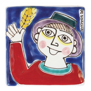 Decorative tile Folk Man with Wheat