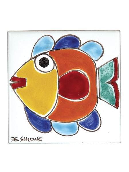 Decorative tile Fish De Simone pottery TZT685FK-07