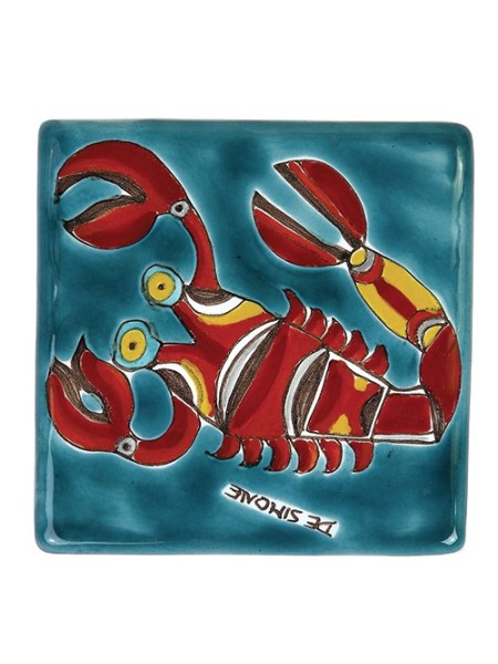 Decorative tile zodiac sign Scorpio sicilian ceramic de simone pottery