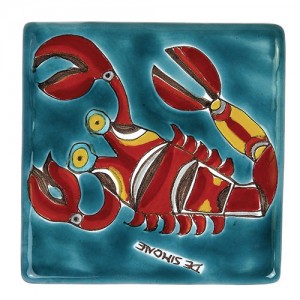 Decorative tile zodiac sign Scorpio sicilian ceramic de simone pottery