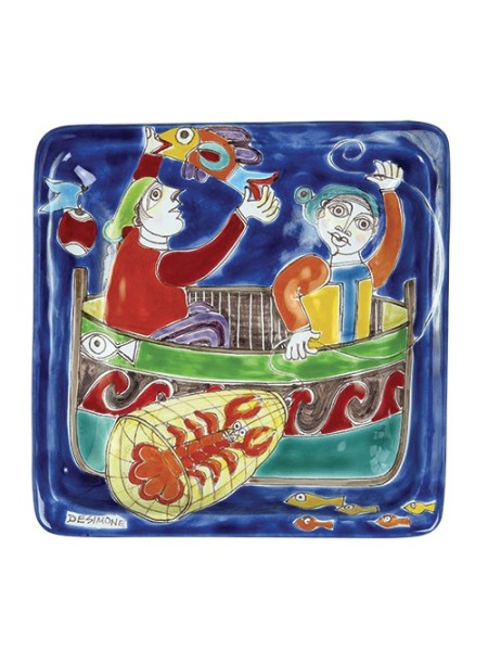 Piatto quadrato 24x24 DS 44 Pescatori