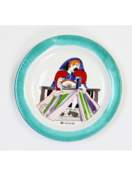 Piatto Tondo fatto a mano ceramiche de simone Sarta Folk PTFK-13
