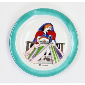 Piatto Tondo fatto a mano ceramiche de simone Sarta Folk PTFK-13