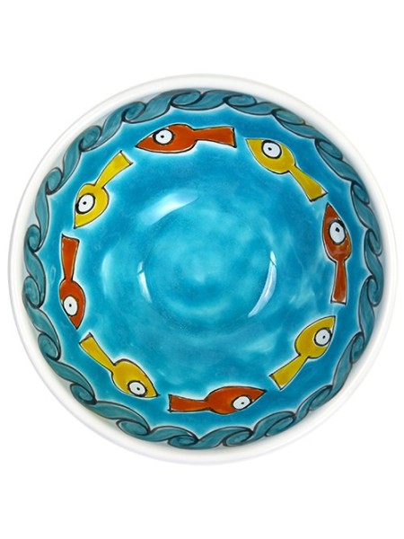 Sicilian round ceramic Appetizers Plate de simone pottery Gadir BUFGA