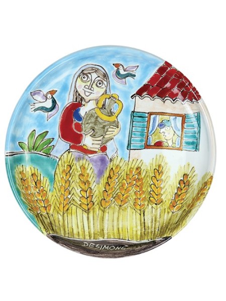 Piatto Tondo DS 15 cm PT15DS-5 donna nel grano