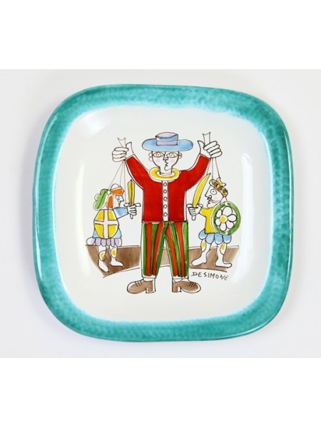 Rounded plate Folk Sicilian Puppets PQTFK-8