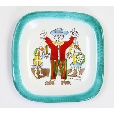 Rounded plate Folk Sicilian Puppets PQTFK-8
