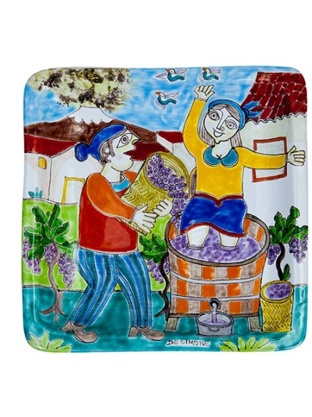 Squared Plate 24x24 DS Grape pressing