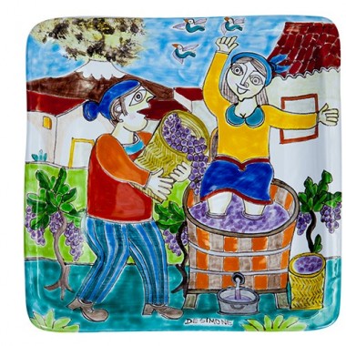 Squared Plate 24x24 DS Grape pressing