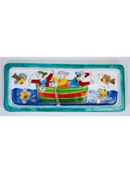 Vassoio Rettangolare Pescatori Folk VSS38FK2