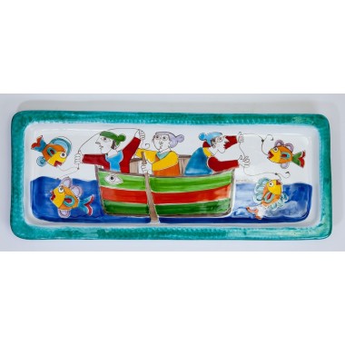 Vassoio Rettangolare Pescatori Folk VSS38FK2