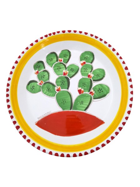 Piatto da portata Folk Fichi D'India PT35FC ceramiche siciliane de simone