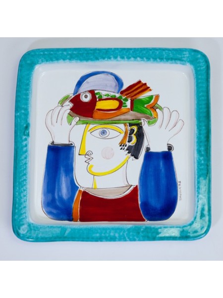 Piatto Quadrato Folk PQ28FK-2 Cameriere