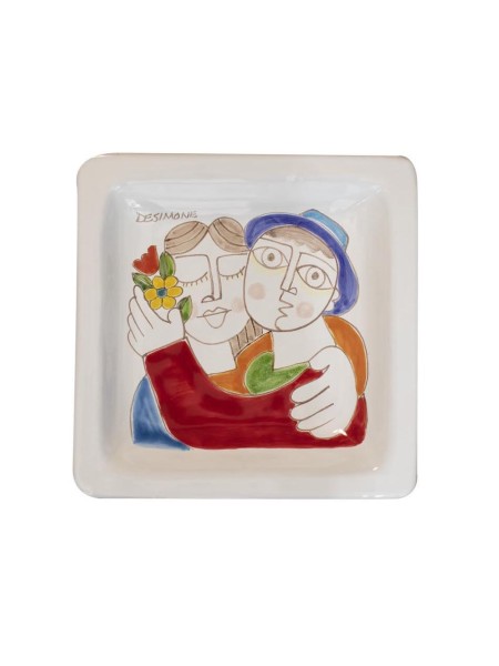 Piatto quadrato ceramiche de simone fidanzati PQFKE