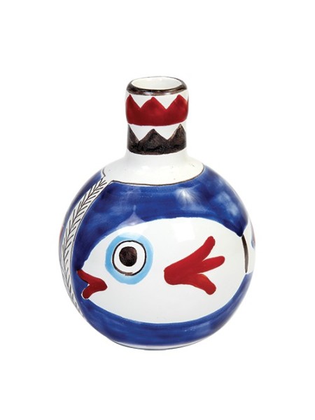 Bottle Folk Fish BT717DFK sicilian ceramic de simone pottery