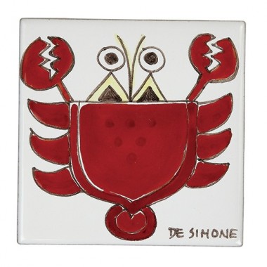 Ceramic Wall Tile Folk Cancer TZT685FK-02 De Simone Pottery