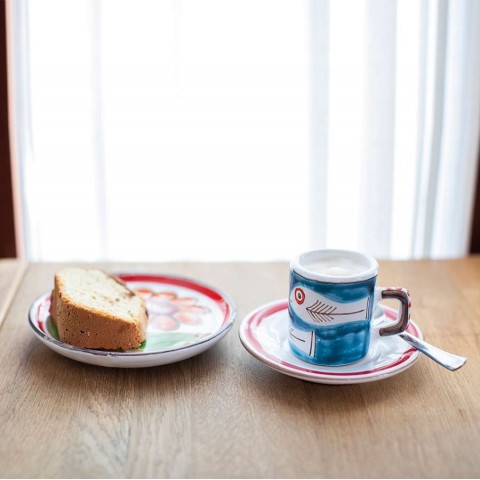 Cylindrical coffee cup with saucer Itaca