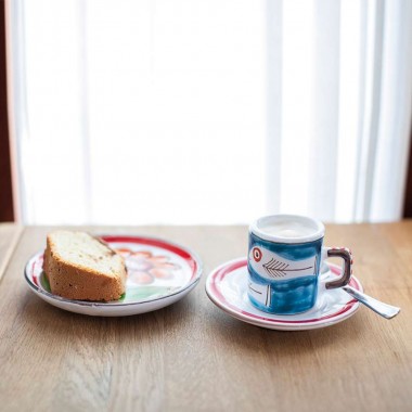 Cylindrical coffee cup with saucer Itaca