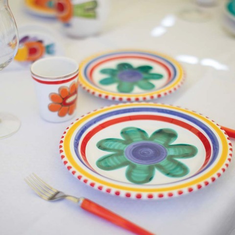 Sicilian Handmade Round Plate Alicudi PTAL de simone pottery