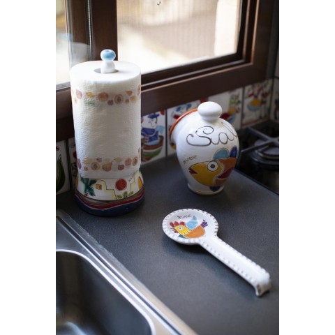 Poggiamestolo cucina in ceramica Folk PMS6AFK