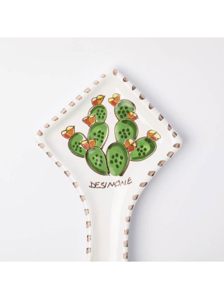 Handmade sicilian Spoon rest Folk Prickly Pears De Simone Pottery