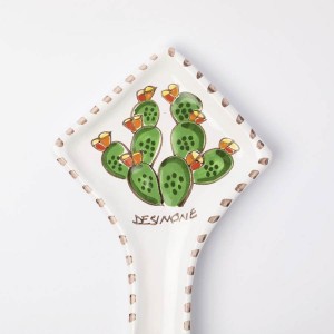 Handmade sicilian Spoon rest Folk Prickly Pears De Simone Pottery