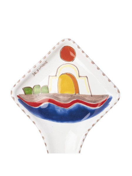 Spoon Rest Dammusi Ceramiche De Simone | Sicilian Handmade Pottery
