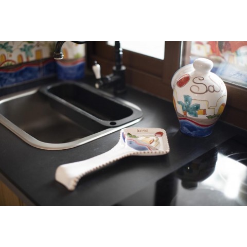 Spoon Rest Dammusi Ceramiche De Simone | Sicilian Handmade Pottery