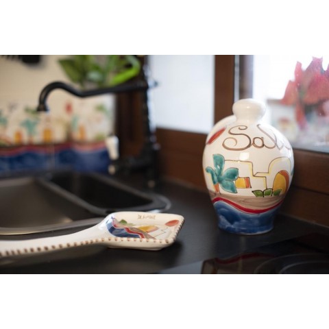 Spoon Rest Dammusi Ceramiche De Simone | Sicilian Handmade Pottery