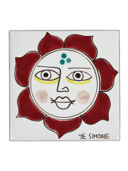 Decorative tile Folk Sun TZT685FK-05 De Simone pottery